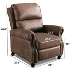 Fauteuil inclinable à pousser Club avec garniture cloutée, lot de 2