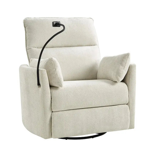 Fauteuil de relaxation, à bascule et pivotant, Barry Modern 38 avec ports USB, de