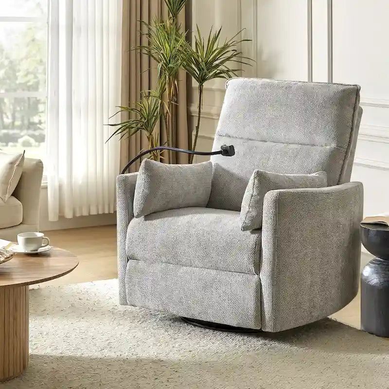 Fauteuil de relaxation, à bascule et pivotant, Barry Modern 38 avec ports USB, de