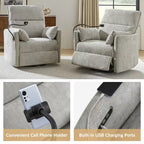 Fauteuil de relaxation, à bascule et pivotant, Barry Modern 38 avec ports USB, de