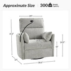 Fauteuil de relaxation, à bascule et pivotant, Barry Modern 38 avec ports USB, de