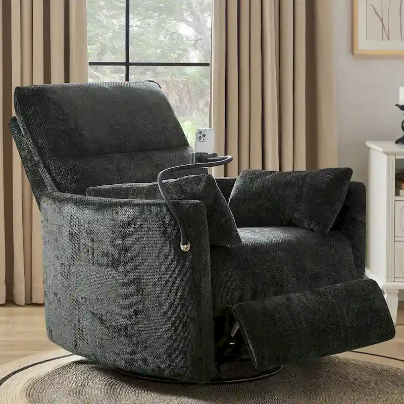 Fauteuil de relaxation, à bascule et pivotant, Barry Modern 38 avec ports USB, de