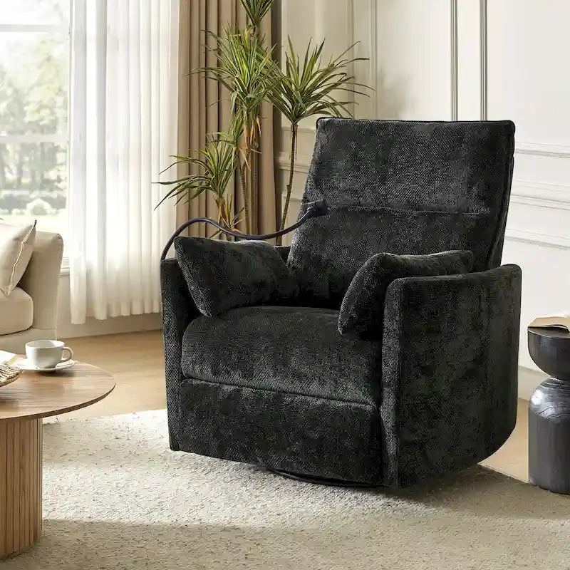 Fauteuil de relaxation, à bascule et pivotant, Barry Modern 38 avec ports USB, de