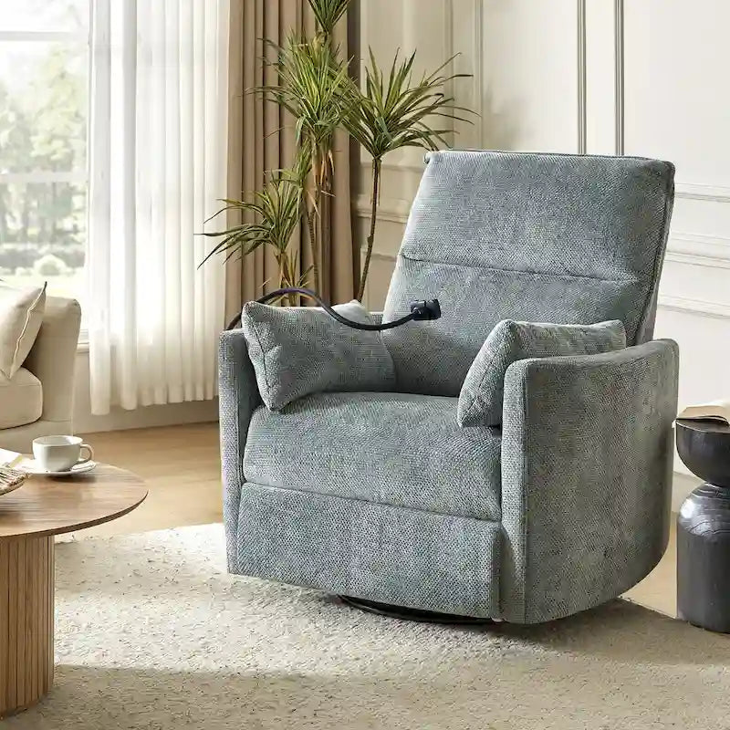 Fauteuil de relaxation, à bascule et pivotant, Barry Modern 38 avec ports USB, de