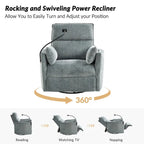 Fauteuil de relaxation, à bascule et pivotant, Barry Modern 38 avec ports USB, de