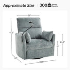 Fauteuil de relaxation, à bascule et pivotant, Barry Modern 38 avec ports USB, de