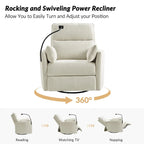 Fauteuil de relaxation, à bascule et pivotant, Barry Modern 38 avec ports USB, de