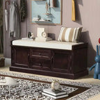 Storage Bench Shoe Bench with Removable Cushion for Living Room