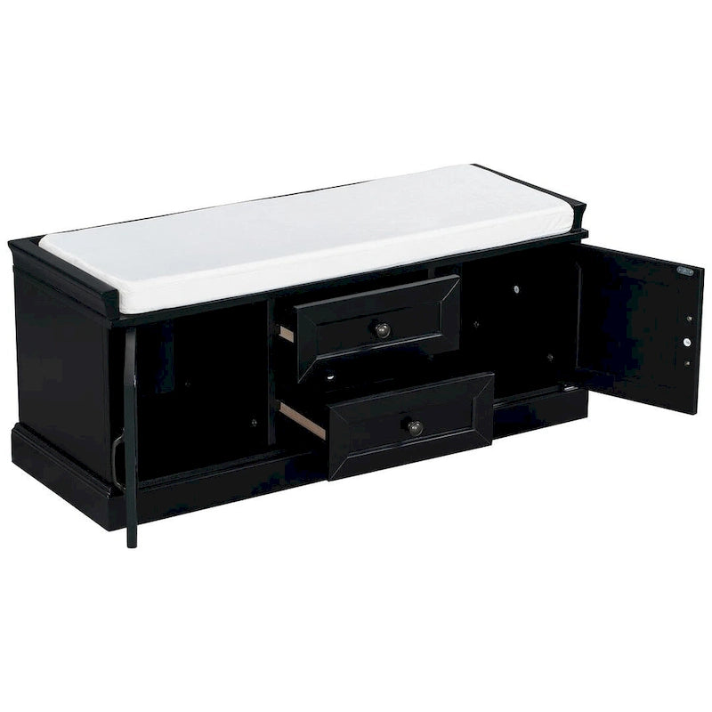Banc de rangement / banc à chaussures avec coussin amovible pour salon