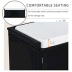 Banc de rangement / banc à chaussures avec coussin amovible pour salon