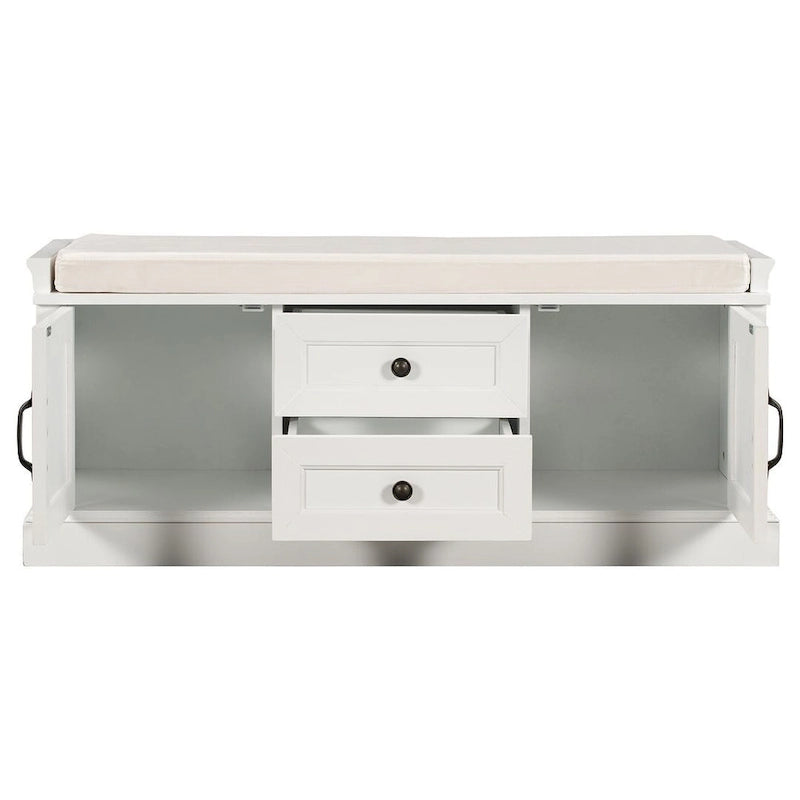 Banc de rangement / banc à chaussures avec coussin amovible pour salon