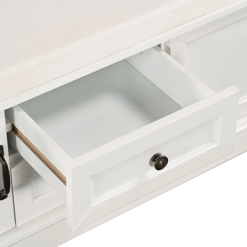 Banc de rangement / banc à chaussures avec coussin amovible pour salon