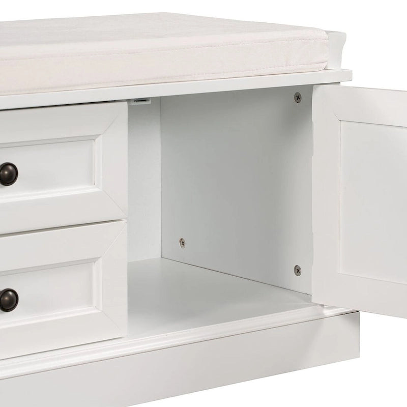 Banc de rangement / banc à chaussures avec coussin amovible pour salon