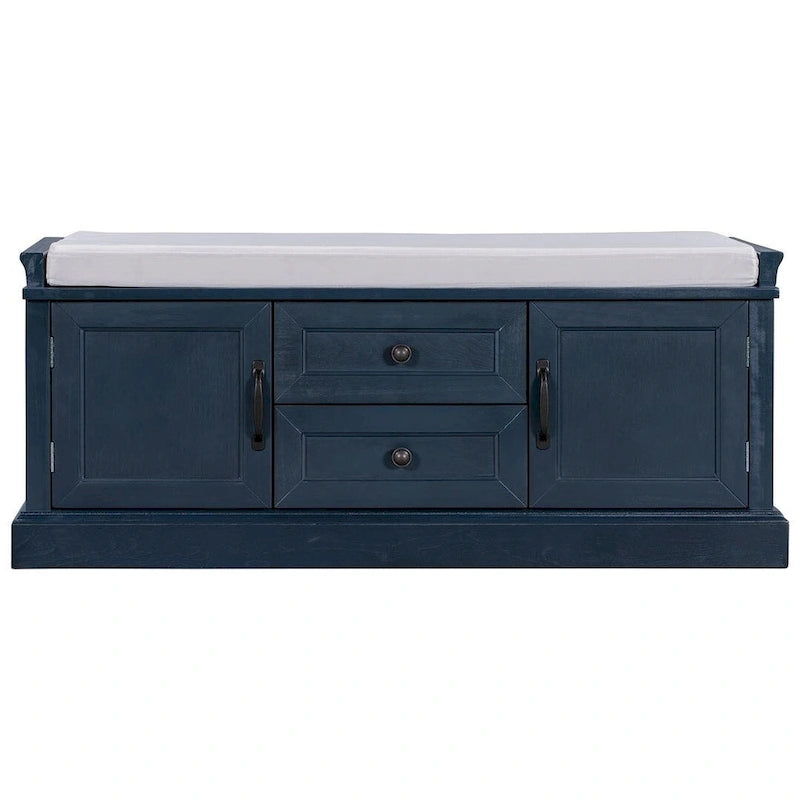 Banc de rangement / banc à chaussures avec coussin amovible pour salon