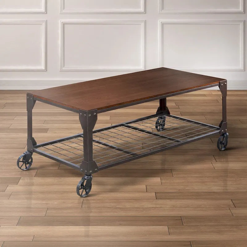 Table basse Gace Urban Oak de 48 pouces avec roulettes