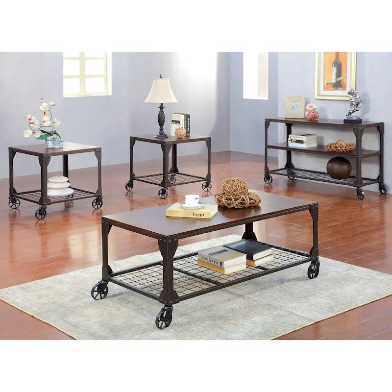 Table basse Gace Urban Oak de 48 pouces avec roulettes