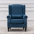 Fauteuil club à oreilles, garni, avec cloutage