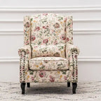 Fauteuil club à oreilles, garni, avec cloutage
