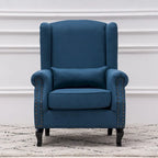 Fauteuil club à oreilles, garni, avec cloutage