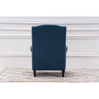 Fauteuil club à oreilles, garni, avec cloutage