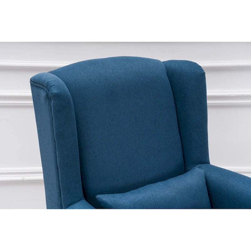 Fauteuil club à oreilles, garni, avec cloutage