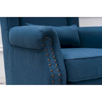 Fauteuil club à oreilles, garni, avec cloutage