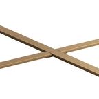 Table basse ronde en bois avec piètement en croix
