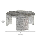 Table basse Asha de 91 cm, plateau rond avec enroulement en rotin naturel
