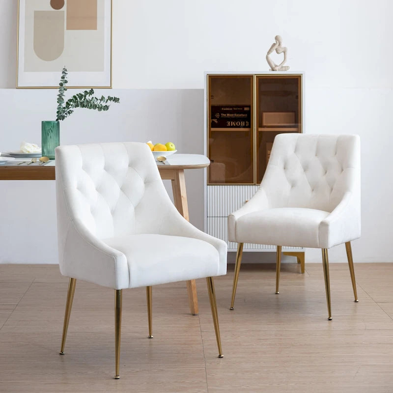 Chaise de salle à manger moderne du milieu du siècle en velours, chaise Parsons rembourrée, lot de 2
