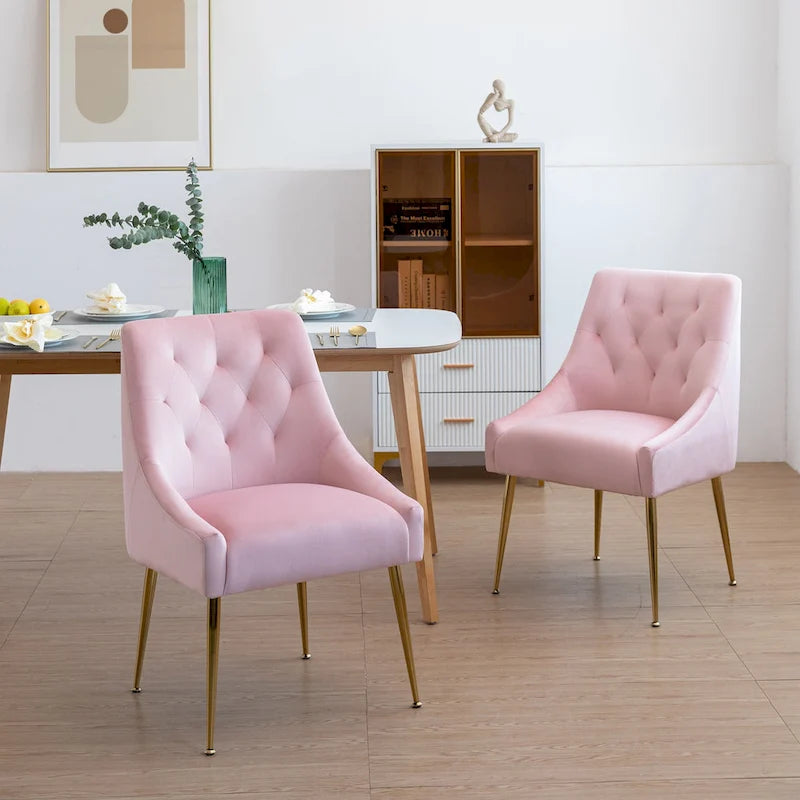 Chaise de salle à manger moderne du milieu du siècle en velours, chaise Parsons rembourrée, lot de 2