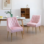 Chaise de salle à manger moderne du milieu du siècle en velours, chaise Parsons rembourrée, lot de 2