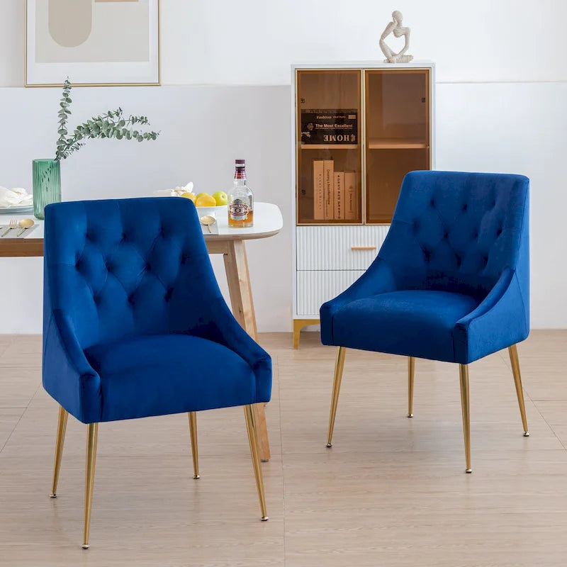 Chaise de salle à manger moderne du milieu du siècle en velours, chaise Parsons rembourrée, lot de 2