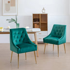 Chaise de salle à manger moderne du milieu du siècle en velours, chaise Parsons rembourrée, lot de 2