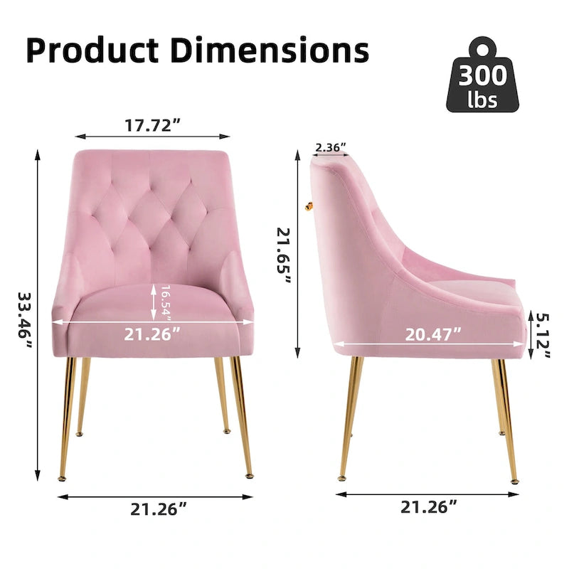 Chaise de salle à manger moderne du milieu du siècle en velours, chaise Parsons rembourrée, lot de 2