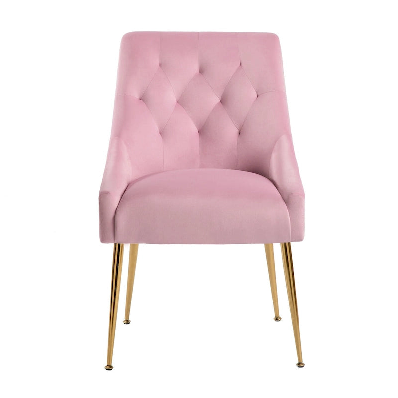 Chaise de salle à manger moderne du milieu du siècle en velours, chaise Parsons rembourrée, lot de 2