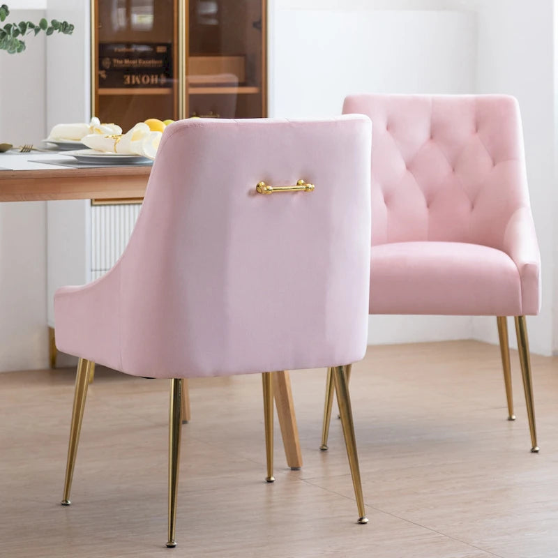 Chaise de salle à manger moderne du milieu du siècle en velours, chaise Parsons rembourrée, lot de 2