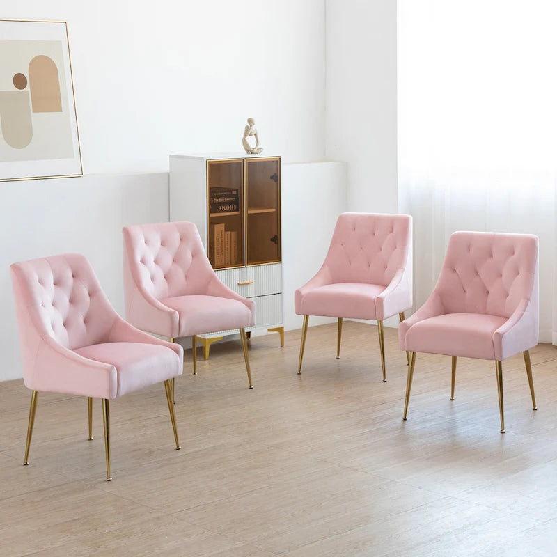 Chaise de salle à manger moderne du milieu du siècle en velours, chaise Parsons rembourrée, lot de 2