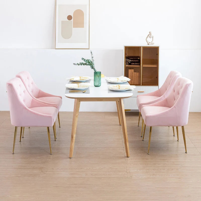 Chaise de salle à manger moderne du milieu du siècle en velours, chaise Parsons rembourrée, lot de 2