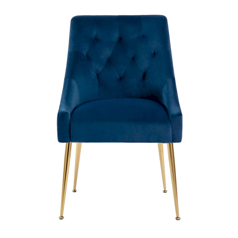 Chaise de salle à manger moderne du milieu du siècle en velours, chaise Parsons rembourrée, lot de 2