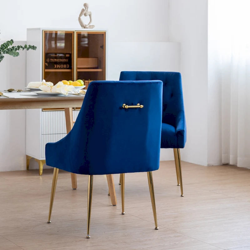 Chaise de salle à manger moderne du milieu du siècle en velours, chaise Parsons rembourrée, lot de 2