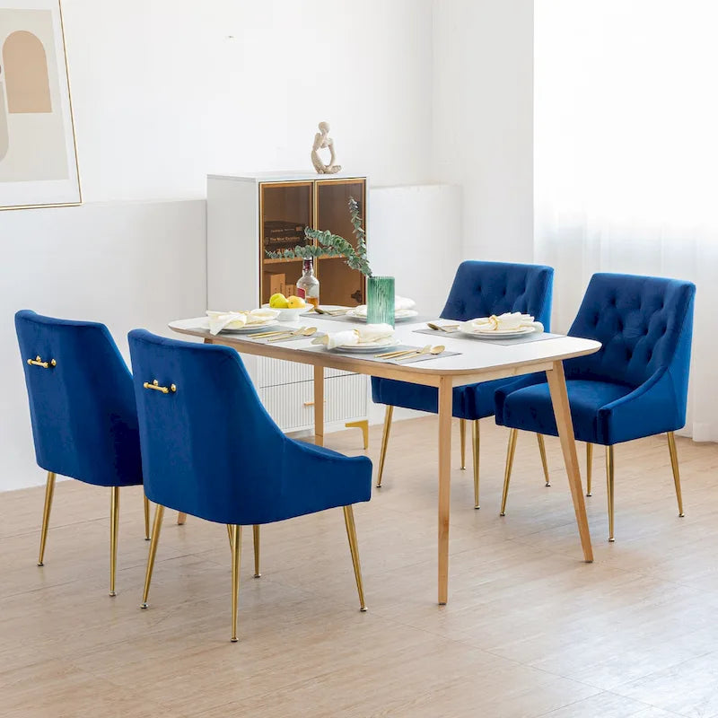Chaise de salle à manger moderne du milieu du siècle en velours, chaise Parsons rembourrée, lot de 2