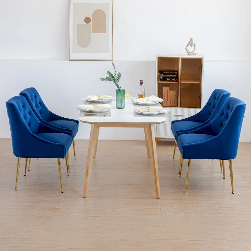 Chaise de salle à manger moderne du milieu du siècle en velours, chaise Parsons rembourrée, lot de 2