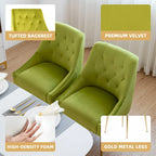 Chaise de salle à manger moderne du milieu du siècle en velours, chaise Parsons rembourrée, lot de 2