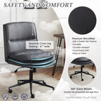 Chaise de bureau pivotante sans accoudoirs en tissu polyester rembourrée avec roulettes