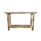 Console de table architecturale en bois d'acacia avec étagère