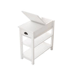 Table d'appoint étroite avec tiroirs et plateau relevable