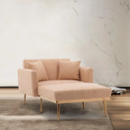 Chaise Longue d'Intérieur, Fauteuil Convertible 2 en 1 en Velours avec Ottomane, Chaise Longue avec Dossier Inclinable Réglable
