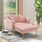 Chaise Longue d'Intérieur, Fauteuil Convertible 2 en 1 en Velours avec Ottomane, Chaise Longue avec Dossier Inclinable Réglable