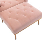 Chaise Longue d'Intérieur, Fauteuil Convertible 2 en 1 en Velours avec Ottomane, Chaise Longue avec Dossier Inclinable Réglable