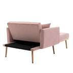 Chaise Longue d'Intérieur, Fauteuil Convertible 2 en 1 en Velours avec Ottomane, Chaise Longue avec Dossier Inclinable Réglable